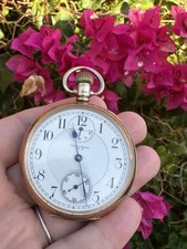 Vintage WALTHAM 9k Gold Wind Indicator Pocket Watch Rare