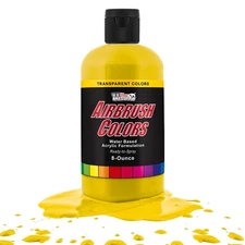 US Art Supply 8-Ounce Transparent Bright Yellow Airbrush Paint