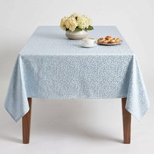 Baby Blue Vine Jacquard Wedding Tablecloth On The Vine Polyester Dining Cover