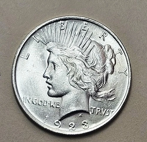 1923 P Peace Silver Dollar Uncirculated 90% Silver $1 Coin White & Luster lot 61