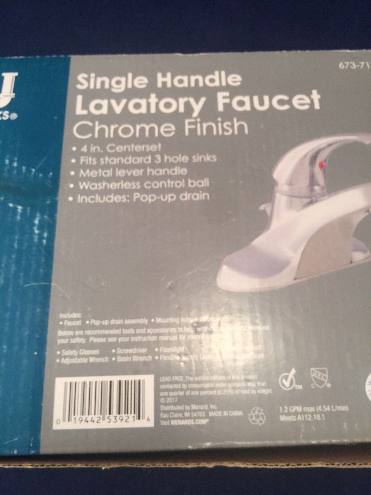 Plumb Works Single Handle Lavatory Faucet Chrome Finish (NIB)