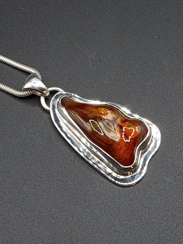 Feuerachat Anhänger Arizona geschnitzter Edelstein Sterlingsilber Schlachtberg  - Bild 8 von 10
