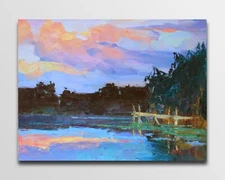 Plein air painting Original art Impressionism Oil on panel by S. Chernyakovsky