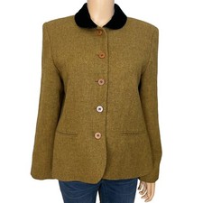 90s VTG Chaus Wool Blazer Equestrian Acadamia Preppy Button Up Modest Classic