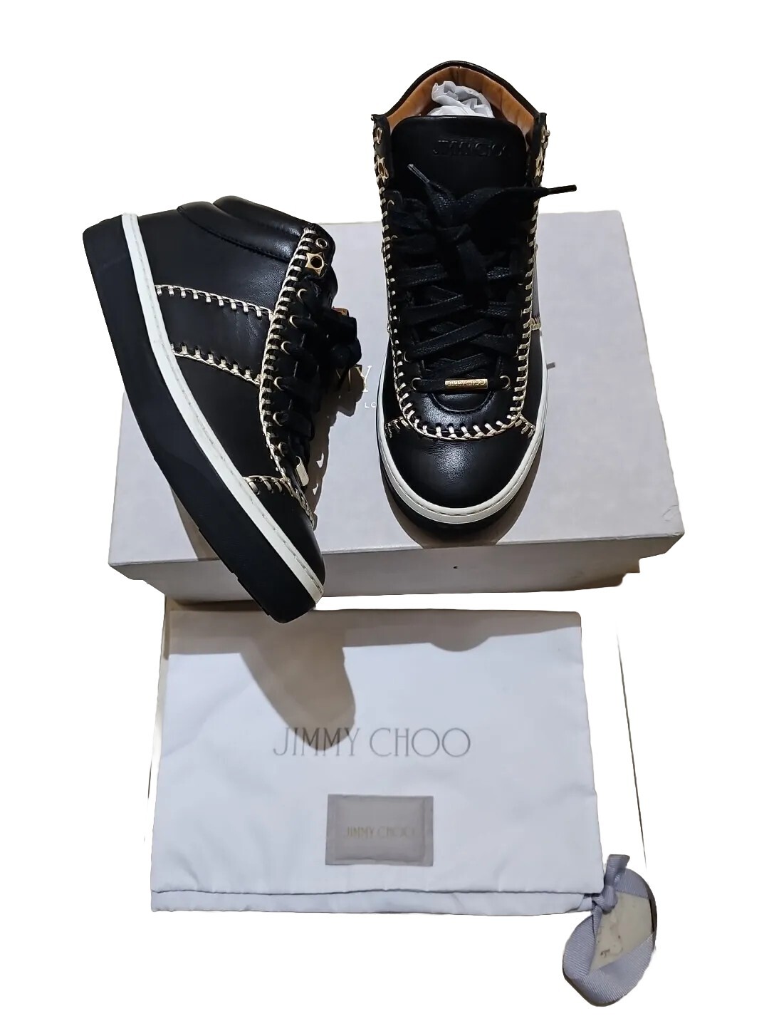 Jimmy Choo Bells mid-rise sneakers Black/Gold Uk 4/4.5 EU 36.5