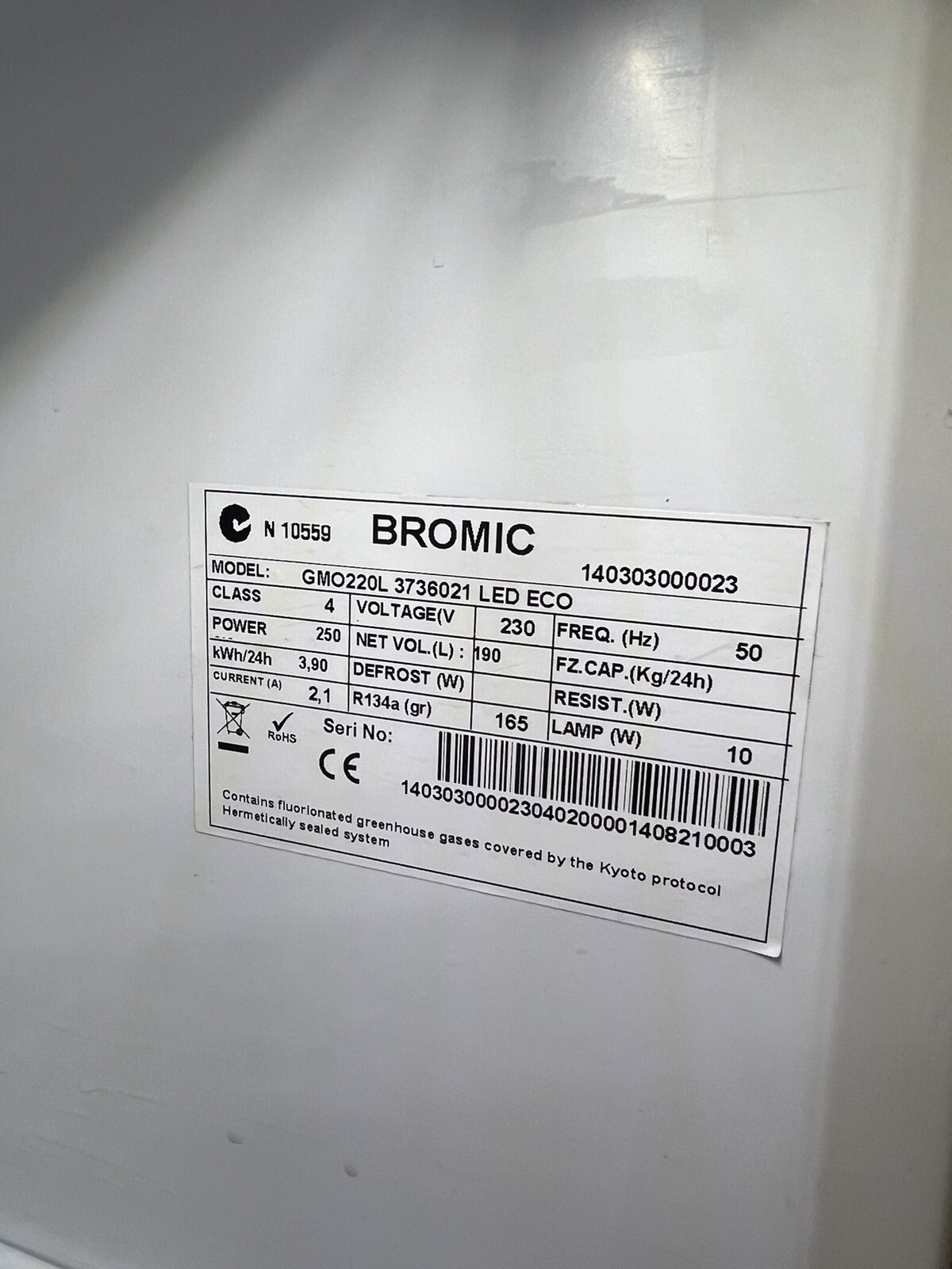 Commercial Drinks Fridge Bromic Model GMO220L 3736021 LED ECO eBay