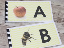 Serie de pre-lectura - 26 folletos de imágenes del alfabeto - preescolar - Montessori