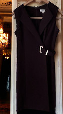 CALVIN KLEIN Womens Size 4P Black Wrap Little Sleeveless A-Line Dress Career