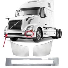 For 2004-2015 Volvo VNL Truck Chrome Front Bumper Center Corner Cover Trim Panel