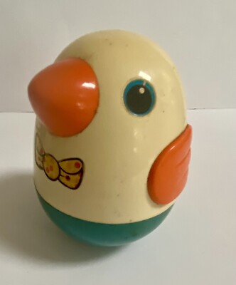 Vintage Playskool Weeble Wobble Roly Poly Chime Baby Bird 5.5 