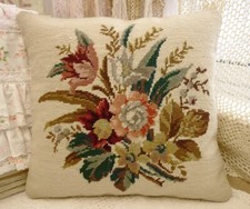 16" Beautiful Still Life Flower Art Needlepoint Pillow Elegant Various Flowers