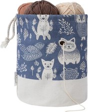 Lecorner Yarn Bag, Small Crochet Bag Organizer, Drawstring Yarn Storage Knitting