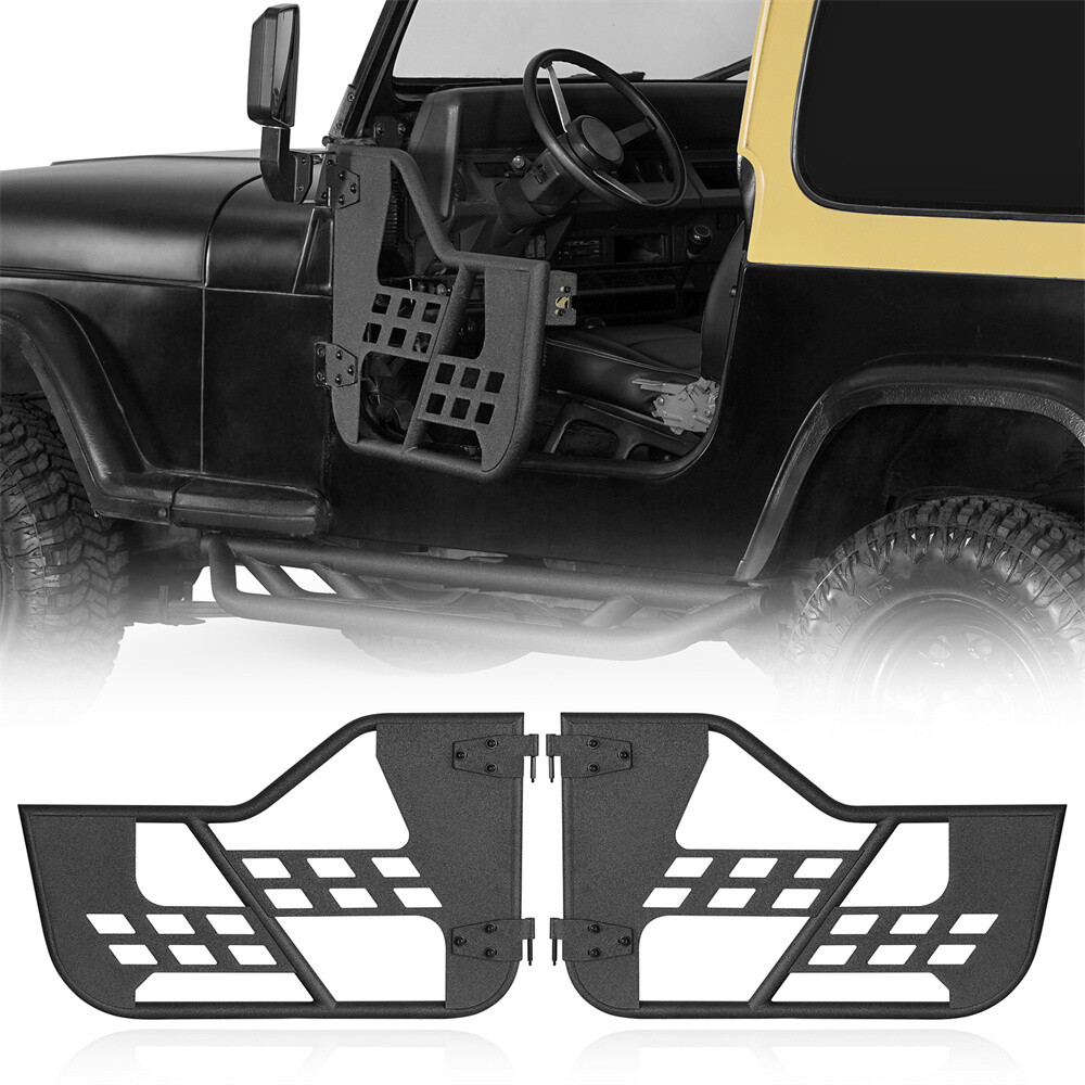 Steel Armor Tube Half Door Tubular Doors Fit 1976-1995 Jeep CJ-7 & Wrangler YJ 