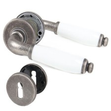 Türgriff Türdrücker Landhausstil Drückergarnitur aus Messing Antik mit Porzellan