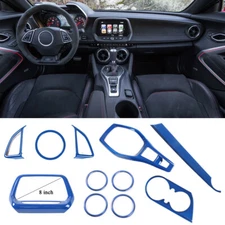 11PCS Blue Full Set Interior Decoration Trim Kit For Chevrolet Camaro 2017-2023