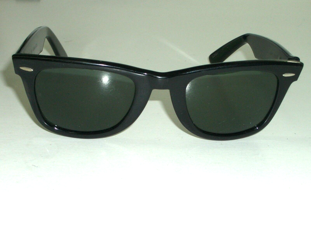 VINTAGE B&L RAY-BAN USA L2009 WNAS BLACK EBONY G15 WAYFARERS VINTAGE B&L RAY-BAN USA L2009 WNAS BLACK EBONY G15 WAYFARERS