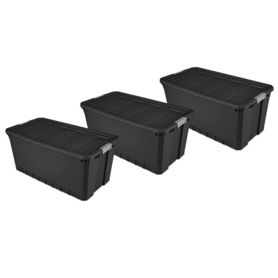 LARGE STORAGE CONTAINER BINS (3-Pack) 50 Gallon Stackable 40''x22''x18''