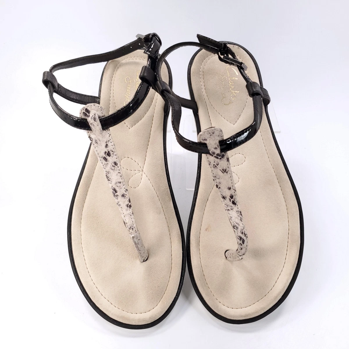 Clarks Seattle Spice Casual Thong Sling Back Sandal Womens Size 6 26117627 White