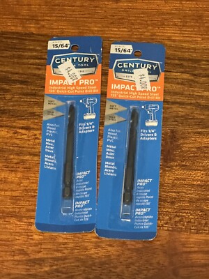 Century Drill & Tool Pro Grade Impact Pro Drill Bit, 15/64'' shank Count 2