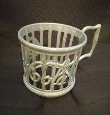 COCA COLA SODA BOTTLE BELL GLASS HOLDER FROM 1985