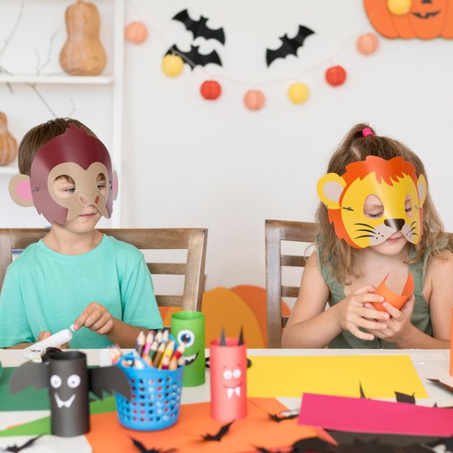 16 Piezas Máscara Animal Hombre Niño Máscaras Decorativas Niños Vestir Juegos con disfraces - Imagen 7 de 11
