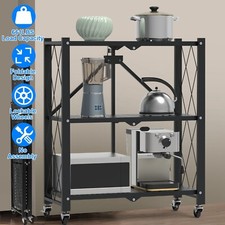 3-Tier Heavy Duty Shelf Storage Rolling Utility Shelf Rack Organizer w/ Wheels