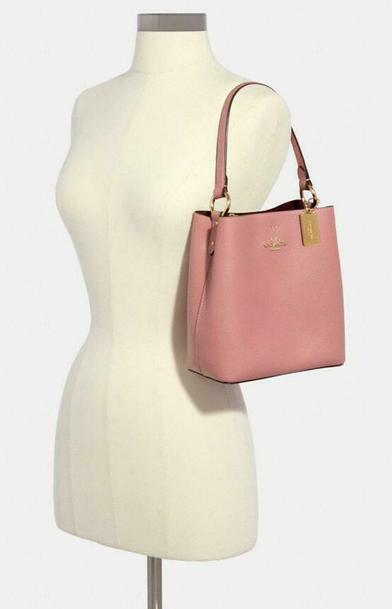 Coach Women's Bubblegum/Wine Small Town Bucket Leather Bag
