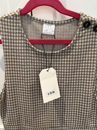 Zara Girls Tan Gingham Sleeveless Jumpsuit Size 10 $29.90 - Picture 2 of 2