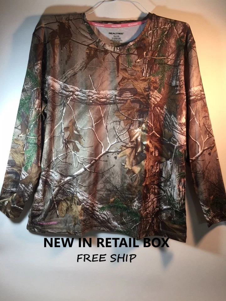 New NWT Womens  Realtree APS  Thermal Crew Neck Top Camo Green Size XXL 44-46 - Image 3 of 4