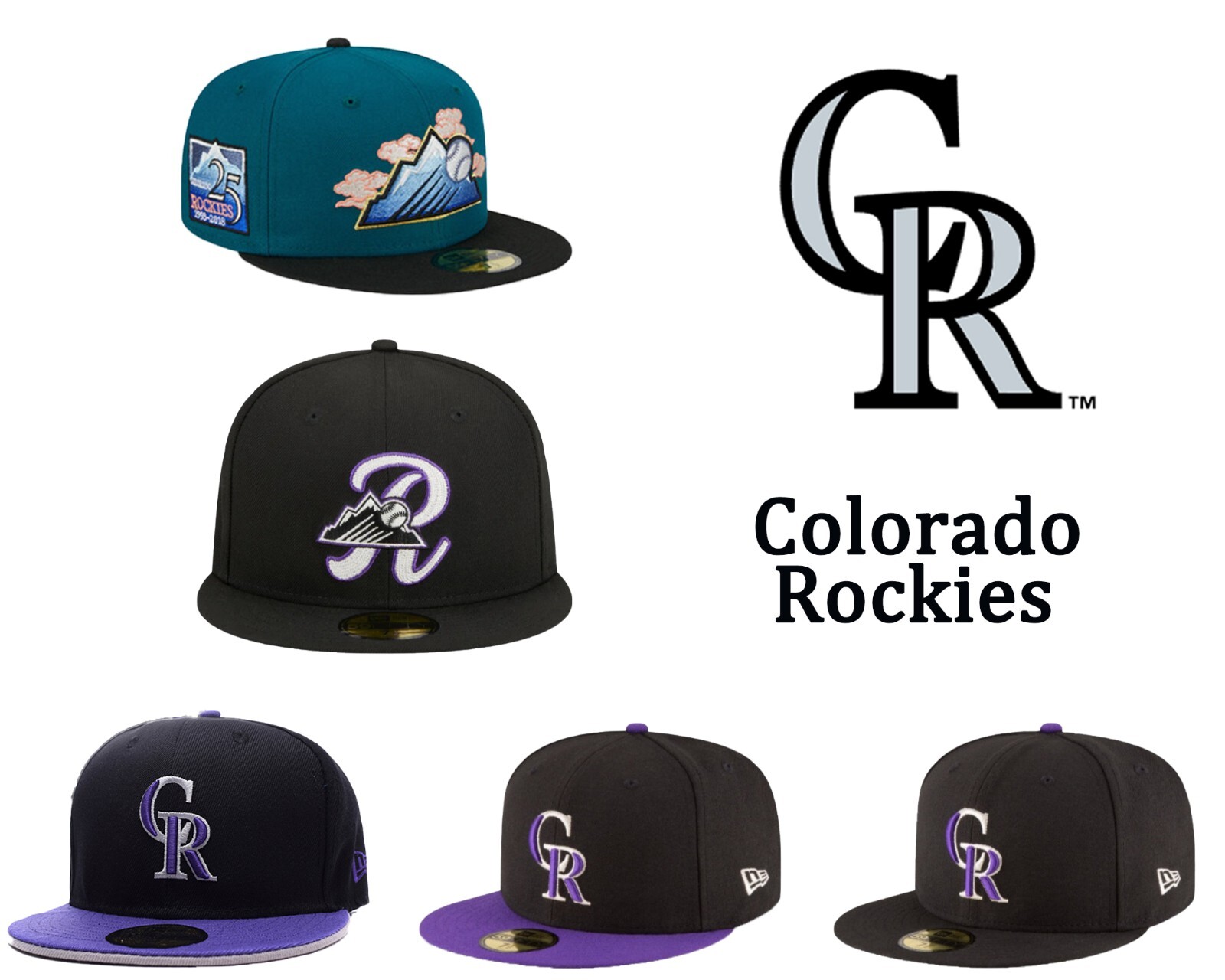 New MLB Colorado Rockies New Era Men's Baseball Cap 59FIFTY Fitted Cap