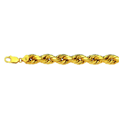 14k Gelbgold 2mm-10mm D/Schliff Seil Kette Halskette Größe 16"-30" Hohl - Bild 3 von 21