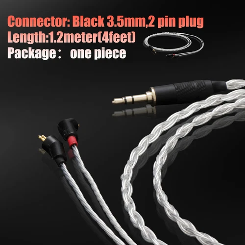 1.2m 2Pin Din OCC Headphone Upgrade Extension Cable For Etymotic ER4P ER4B ER4S - 第 6/14 張圖片