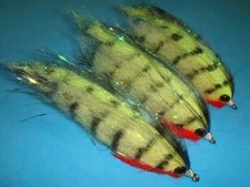 FLY FISHING FLIES - BABY PEACOCK BASS Streamer Flies size #3/0 (3 pcs.)