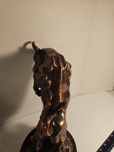Bronze Charging Bull On 2 Hind Legs Statue On Round Granite Pedistal - Picture 20 of 24