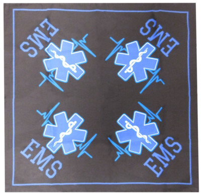 Lot of 3 EMS Paramedic Medic 22''x22'' Cotton Bandanna Face Mask Handkerchief