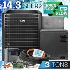 3 Ton Central Air Conditioning Unit & 17.5" Vertical Coil R32 AC Split System