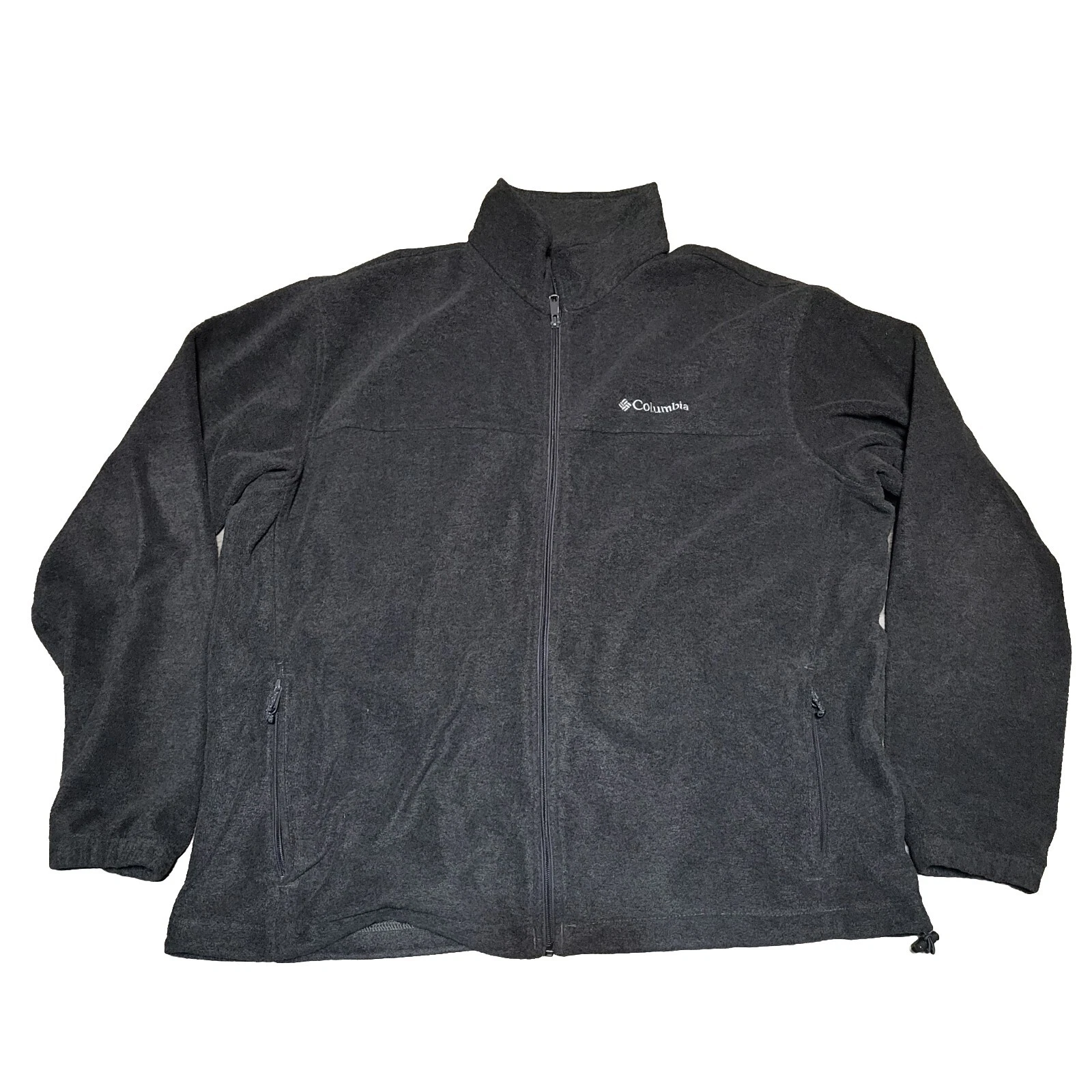 Columbia Lightweight Fleece Jacket Dark Gray Zip Up Base Layer Mens Size 2XL