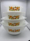 vintage Anchor Hocking Fire-King "Gingham Floral" (or "Gingham Garden") milk gla