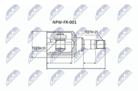 NTY NPW-FR-001 Gelenksatz, Antriebswelle Vorne Links FüR Ford
