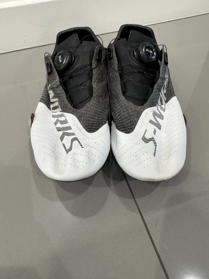 Zapatillas de ciclismo de carretera Specialized S-Works EXOS 43,5 10,25 BOA blancas grises negras Foto 3 de 4