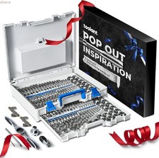 toolant 127pcs SAE/Metric Tap and Die Set, Ratcheting SAE Metric TAP,127pcs Gift