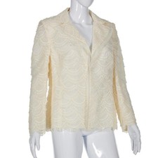 Vintage Akris Bergdorf Goodman Suit Jacket Cream Lace Tulle 38" Bust