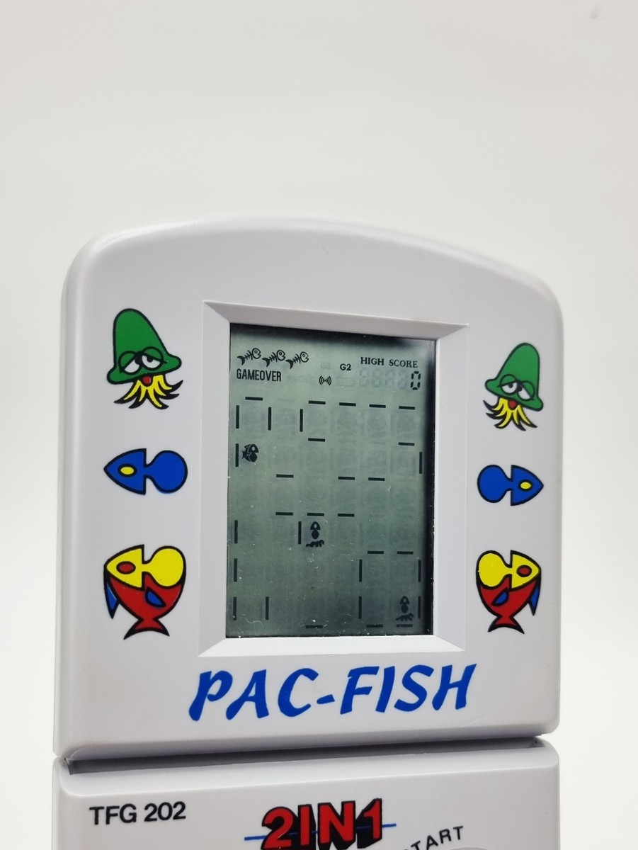 Vintage Pac Fish Brick Video Game 90s Handheld 2 In 1 TFG 202