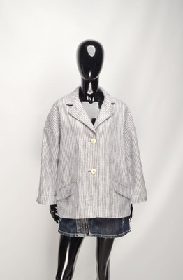 Women's Toast Cotton/Linen Boxy Jacket 2Btn Blazer UK 14 VGC