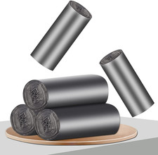 Small Trash Bag, 2 to 2.6 Gallon / 10 Liter Dark Gray Garbage Bags, 100 Count