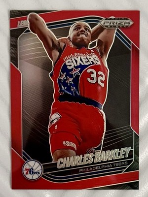 2024-25 PANINI PRIZM BLACK CHARLES BARKLEY RED PRIZM /299 #260 COLOR MATCH HOF