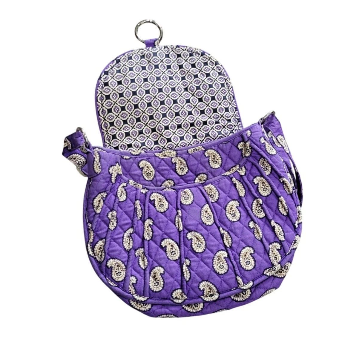 Borsa a tracolla donna Vera Bradley Saddle Up viola paisley