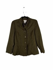 Coldwater Creek Brown Textured Blazer Jacket Button Front Size PM