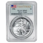 1986 American Silver Eagle $1 First Strike PCGS MS 69