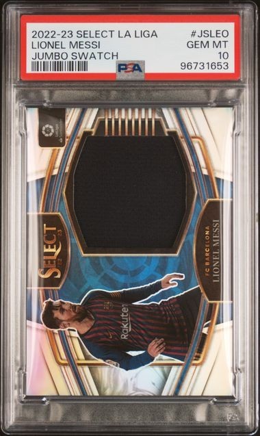 2022-23 Select La Liga Jumbo Swatch Lionel Messi PSA 10 Gem Mint POP 6